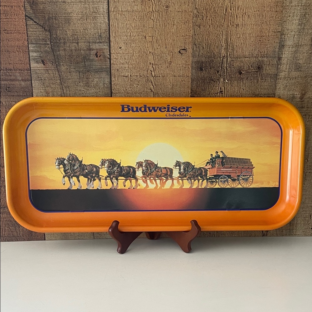 Budweiser Clydesdales Orange Sunset Tray